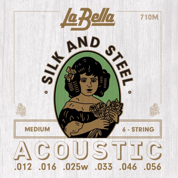 Juego De Cuerdas Para Guitarra Acústica La Bella Silk & Steel Medium 12-56