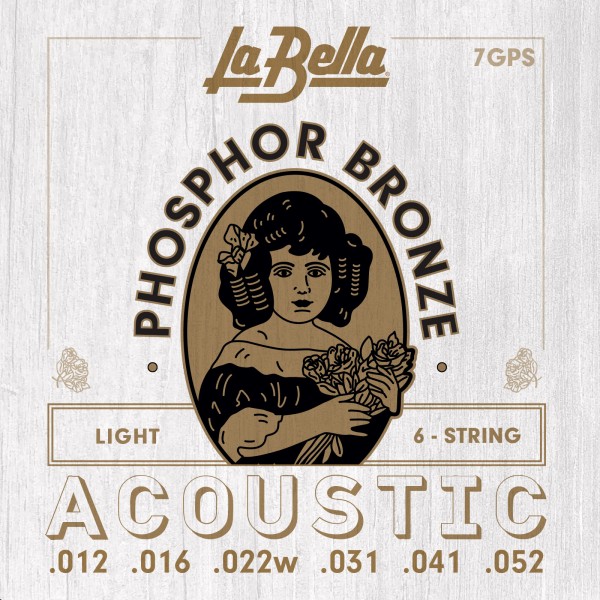 Juego De Cuerdas Para Guitarra Acústica La Bella Phosphor Light 12-52