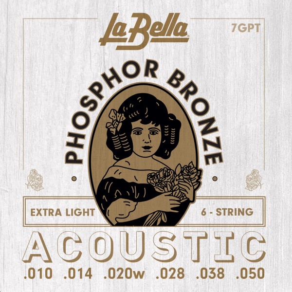Juego De Cuerdas Para Guitarra Acústica La Bella Phosphor Extra Light 10-50