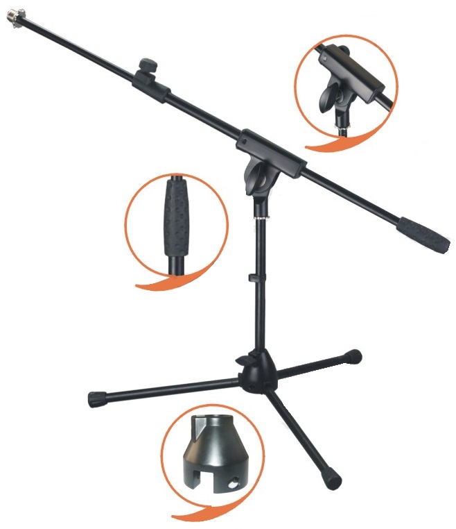 Soporte Jirafa Profesional Para Micrófono Ek Corto Ms010