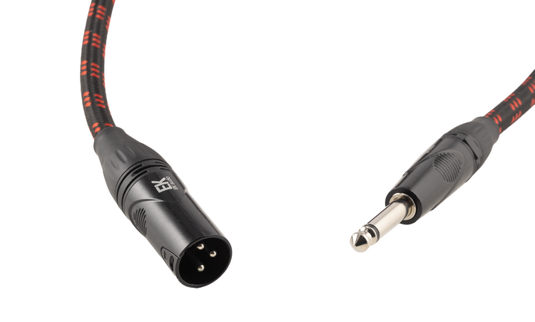 Cable Ek Audio Trenzado De Tela Para Micrófono Jack-Xlr Macho 9 Metros
