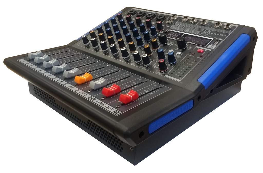 Mesa De Mezclas Ek Audio Amplificada Y Con Efectos Kw06A