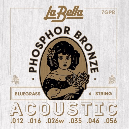 [7GPB] Juego De Cuerdas Para Guitarra Acústica La Bella Phosphor Bluegrass 12-56
