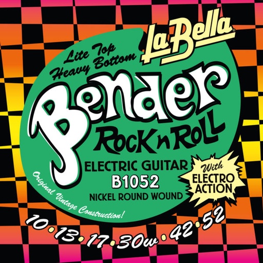 [B1052] Juego De Cuerdas Para Guitarra Eléctrica La Bella Super Bender Lthb 10-52