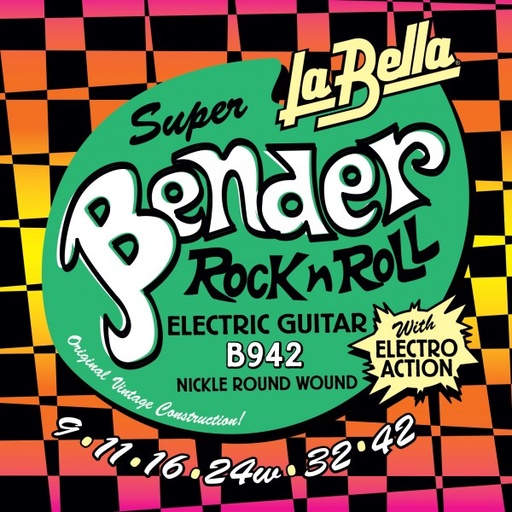 [B942] Juego De Cuerdas Para Guitarra Eléctrica La Bella Super Bender Super Light 09-42