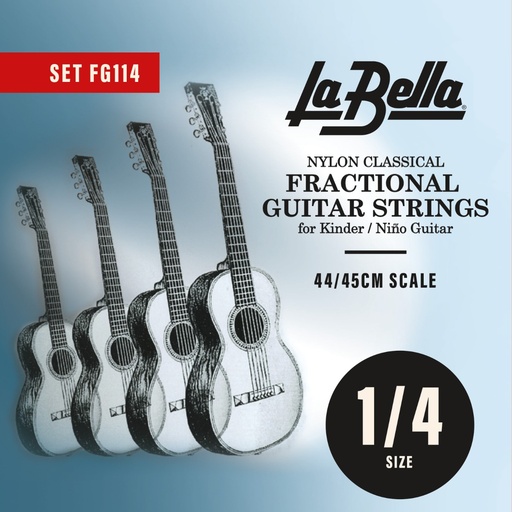 [FG114] Juego De Cuerdas La Bella Para Guitarra Clásica Fractional Escala 1/4