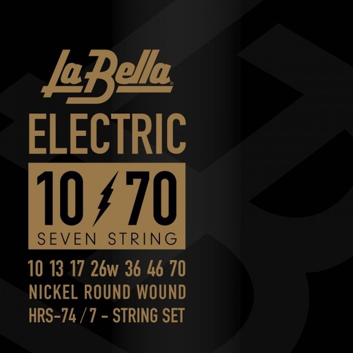[HRS74] Juego De Cuerdas Para Guitarra Eléctrica La Bella Hrs 7 Cuerdas 10-70