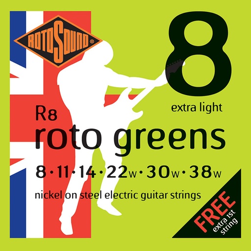 [R8] Juego De Cuerdas Rotosound Para Guitarra Eléctrica 8-38