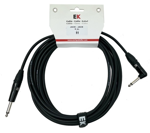 [PJJ0063] Cable Ek Audio Para Guitarra Jack-Jack Recto-Acodado 3M
