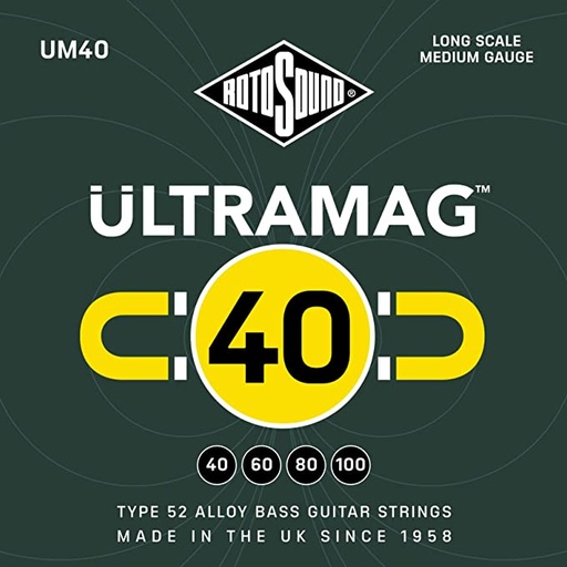 [UM40] Juego De Cuerdas Rotosound Ultramag Para Bajo Um40