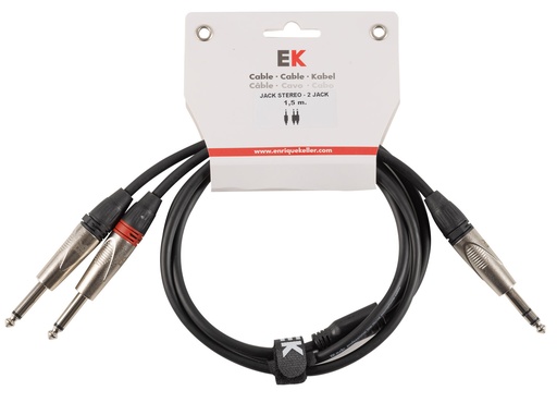 [PY00215M] Cable Ek Audio Jack Stereo - Jack Mono X 2 Metálico 1,5 M
