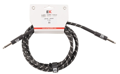 [SFJJ0013] Cable Ek Audio Para Guitarra Jack - Jack Rectos Tela Trenzada De 3 M