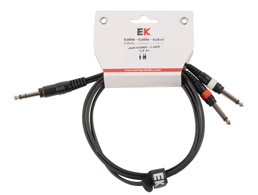 [Y00815M] Cable Ek Audio Jack Stereo - Jack Mono X 2  1.5 M
