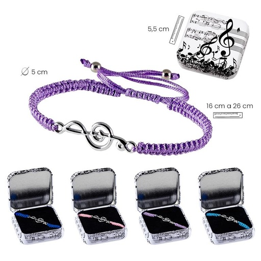 PULSERA MUSICA 4 COLORES SURTIDOS 